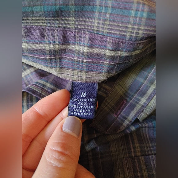 ROUNDTREE & YORKE Mens Plaid Button Down Short Sleeve Shirt Size Medium - Picture 2 of 6